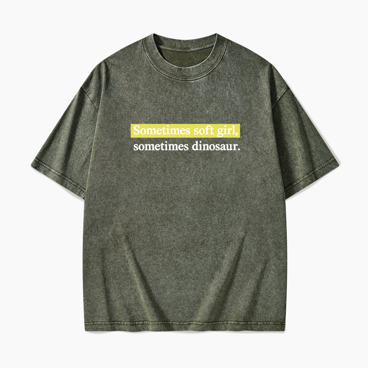 Sometimes Soft Girl Sometimes Dinosaur Washed Tees