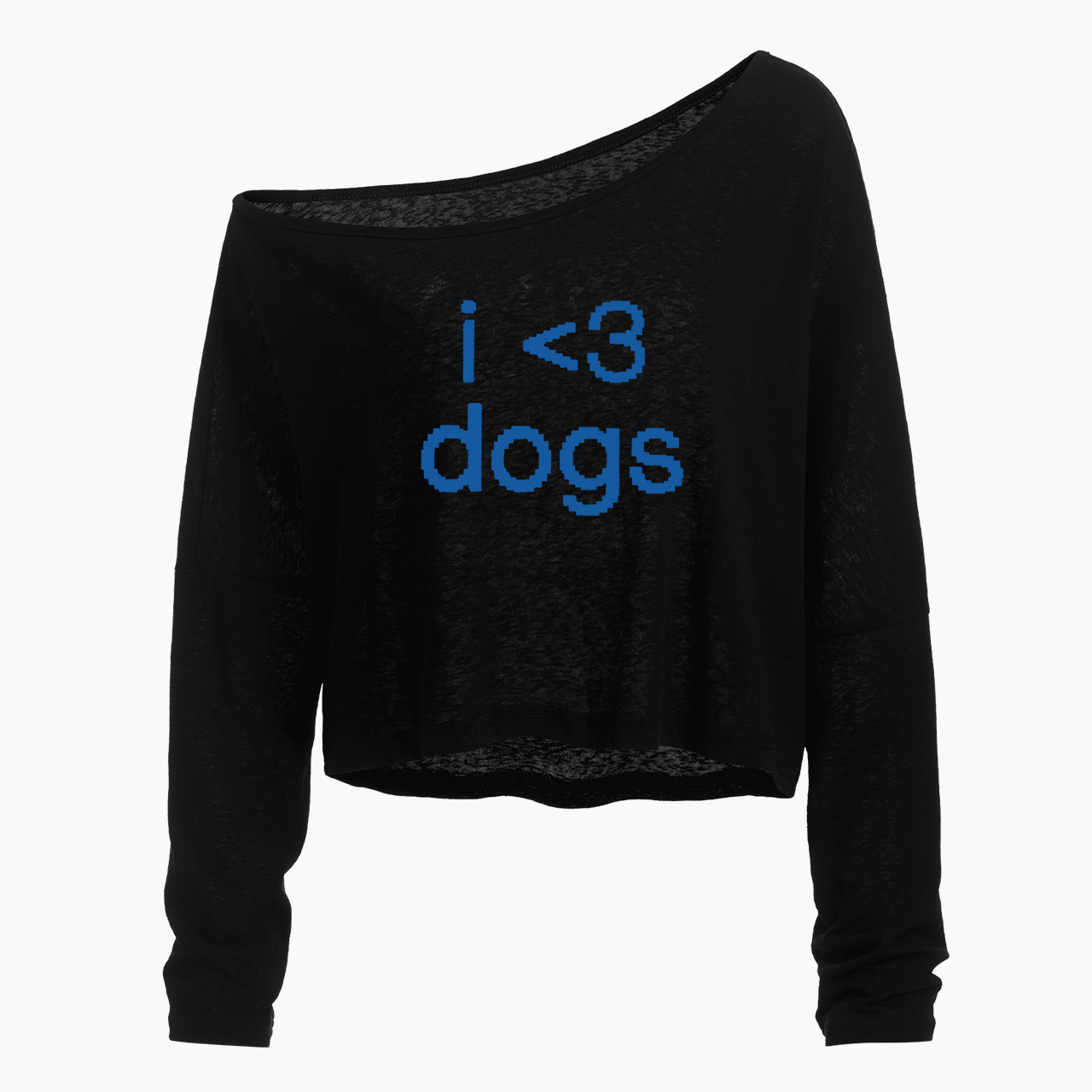 I Love Dogs Dog Lover Off Shoulder Long Sleeve Crop Top
