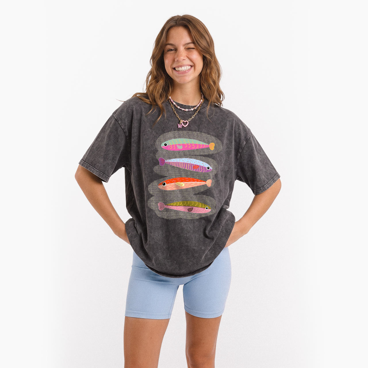 Colorful Fish Washed Tees