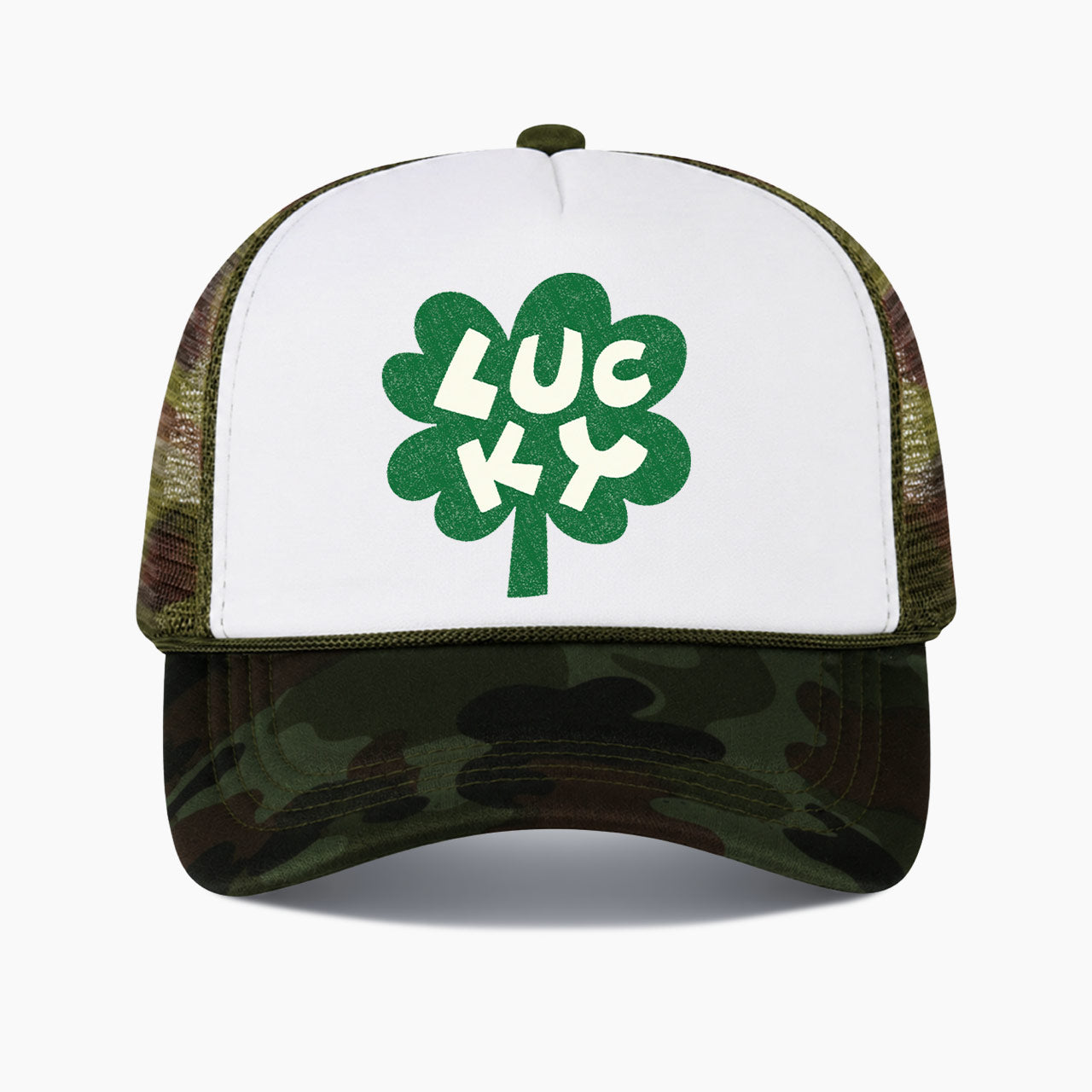 Lucky Clover Colorblock Trucker Hat