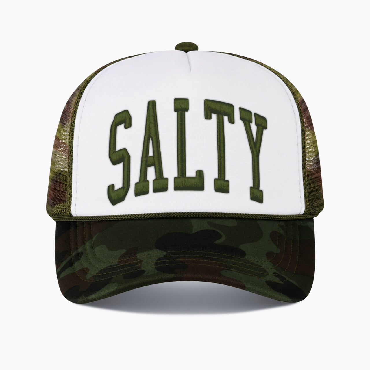 Embroidered Salty Colorblock Trucker Hat
