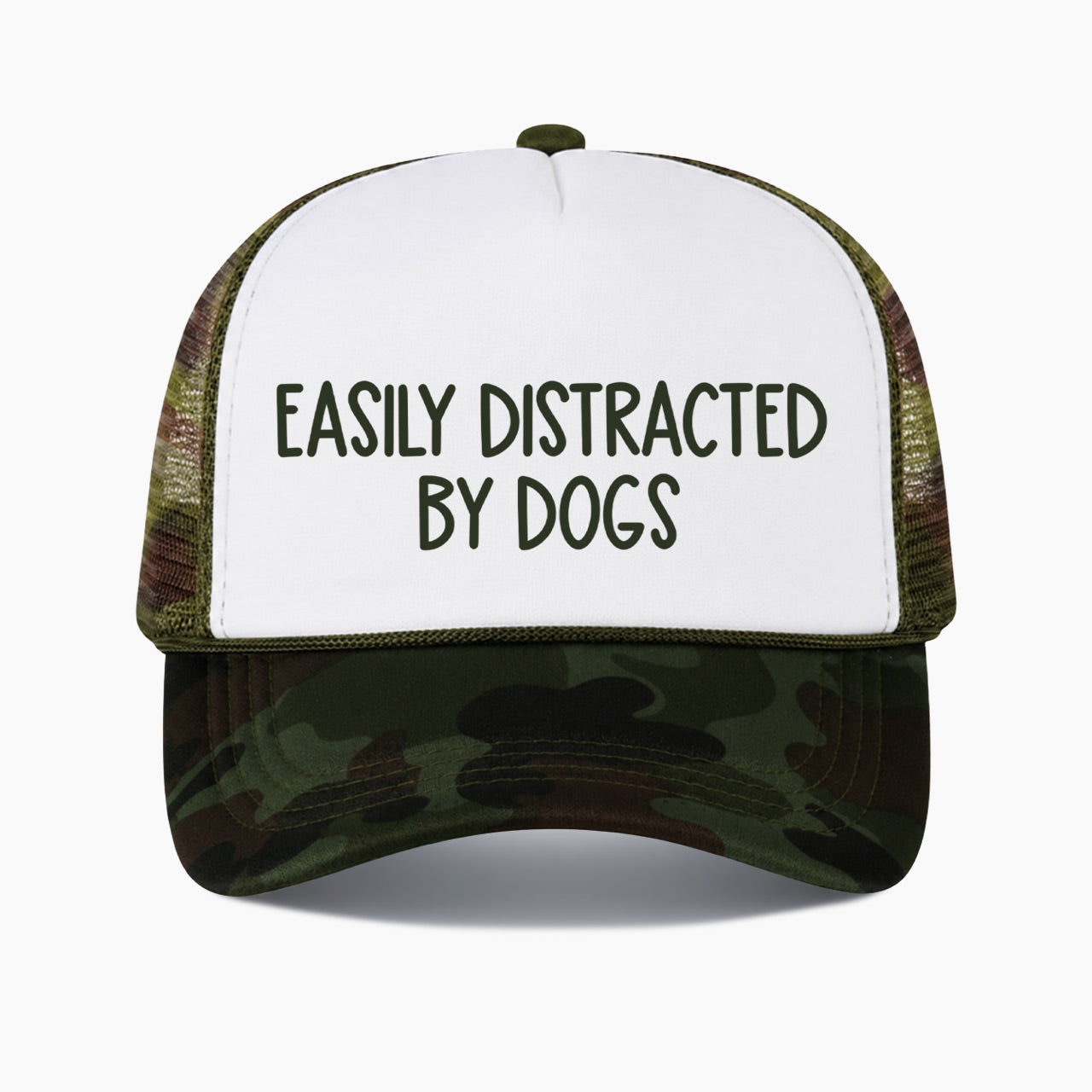 Easily Distracted by Dogs Colorblock Trucker Hat