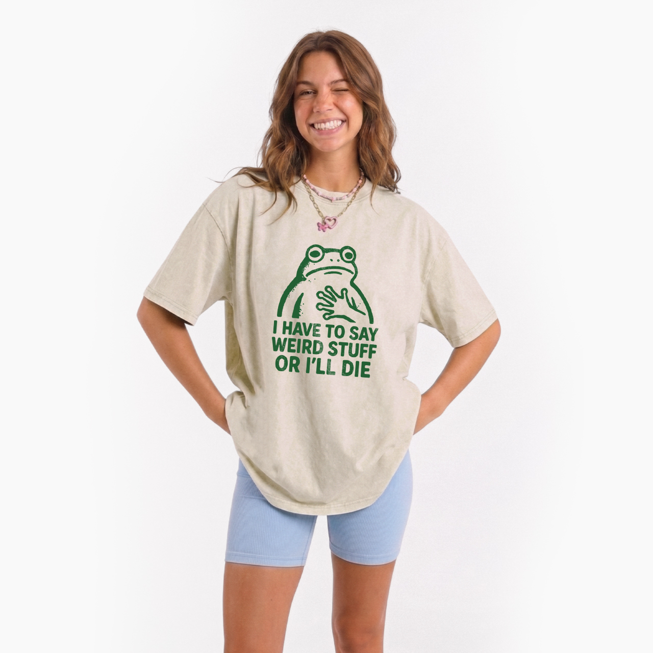 Say Weird Stuff Or I'll Die Washed Tees