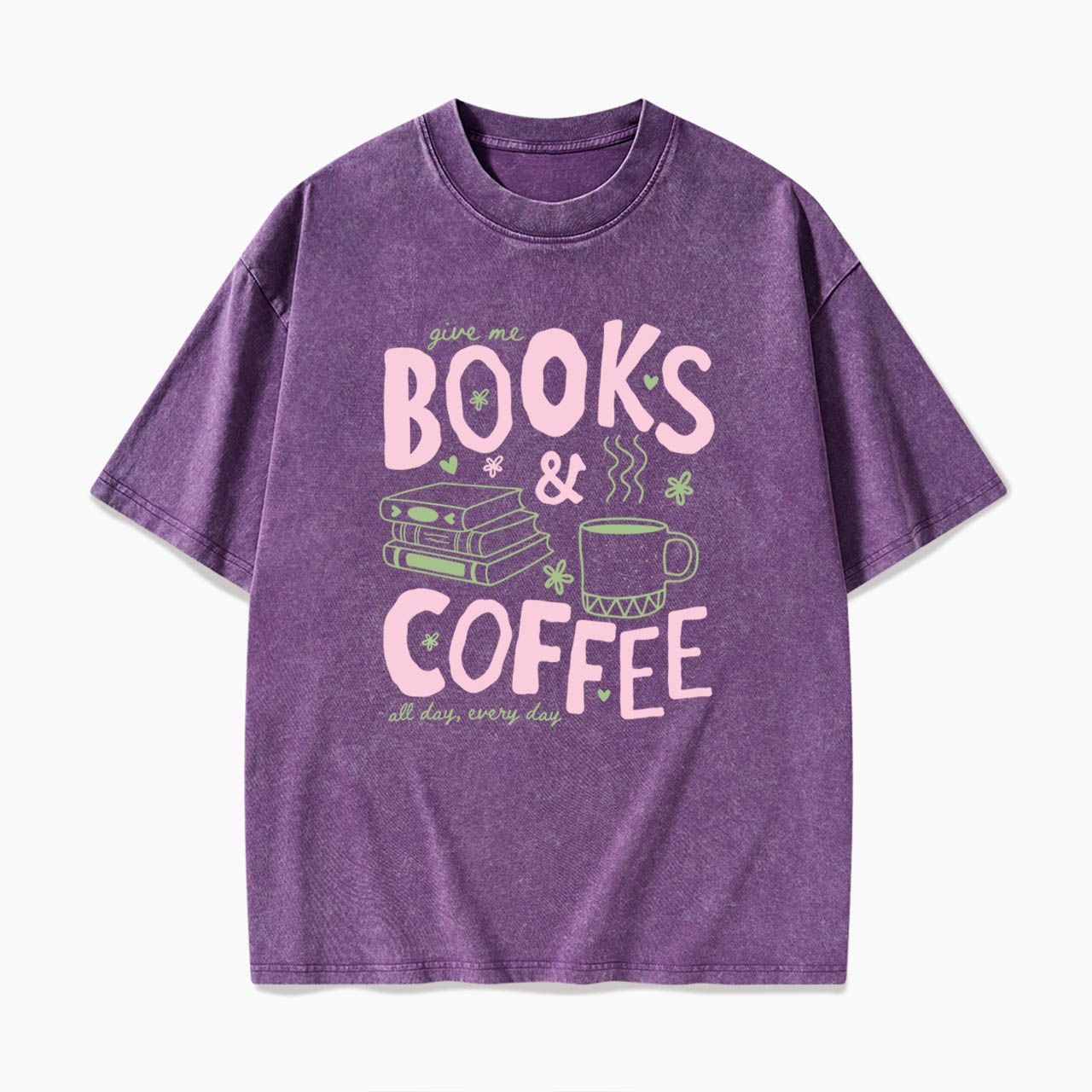 Books and Coffee Washed Tees