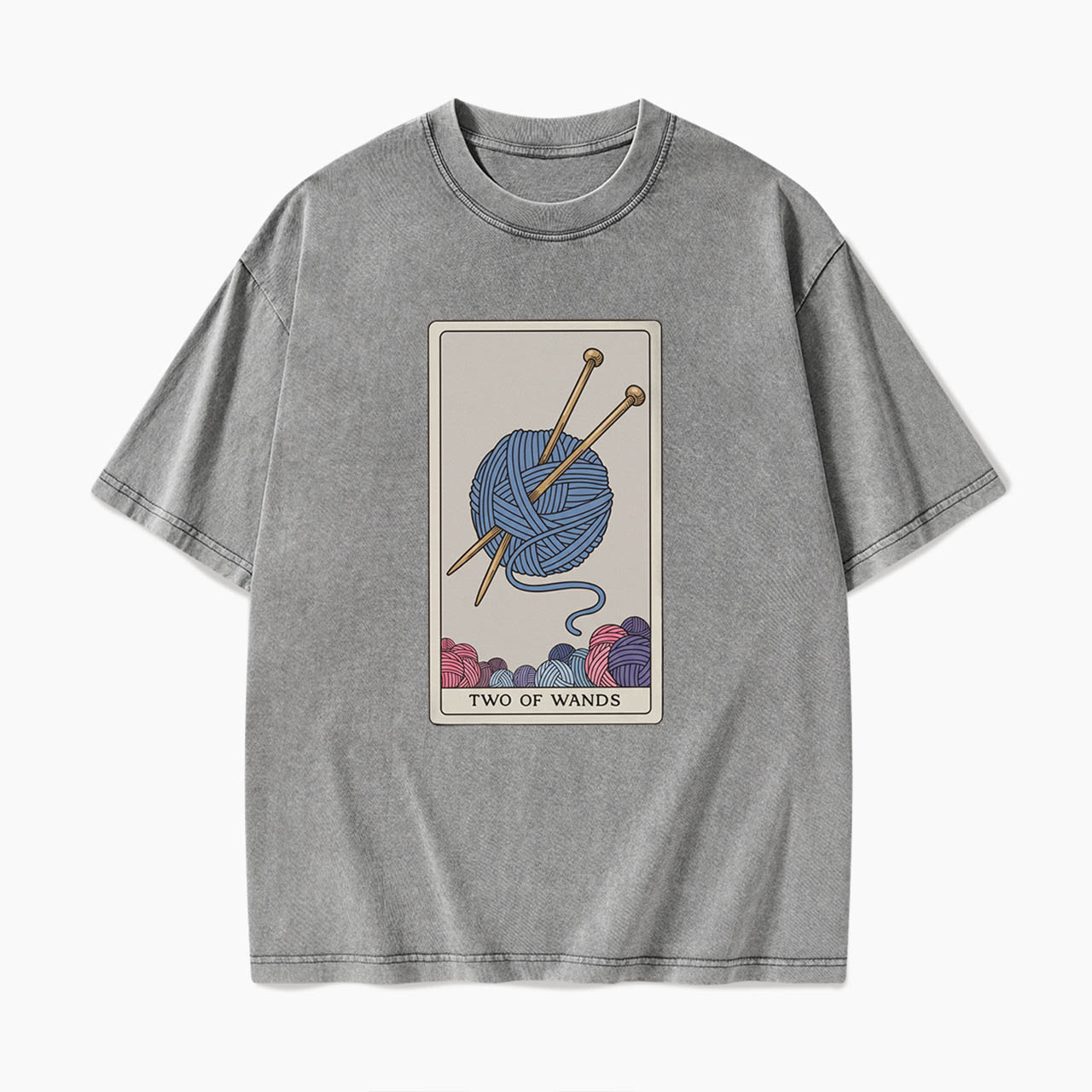 Two of Wands Tarot Card Washed Tees
