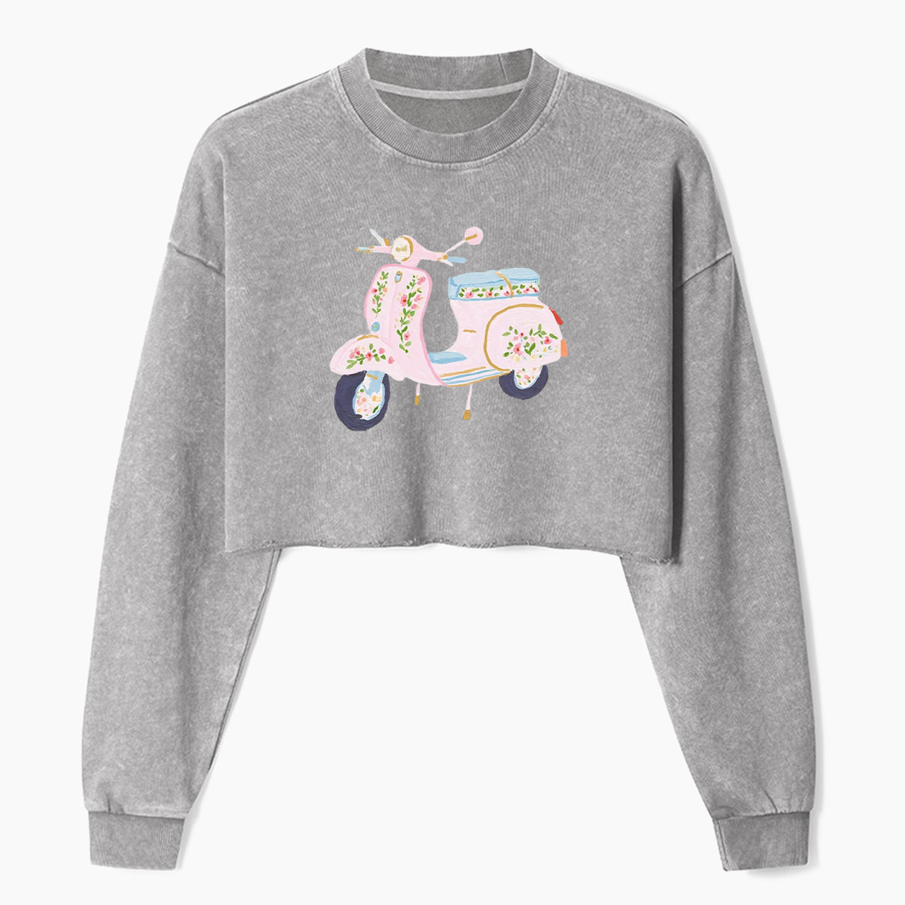 Blooming Ride Crop Washed Sweatshirts