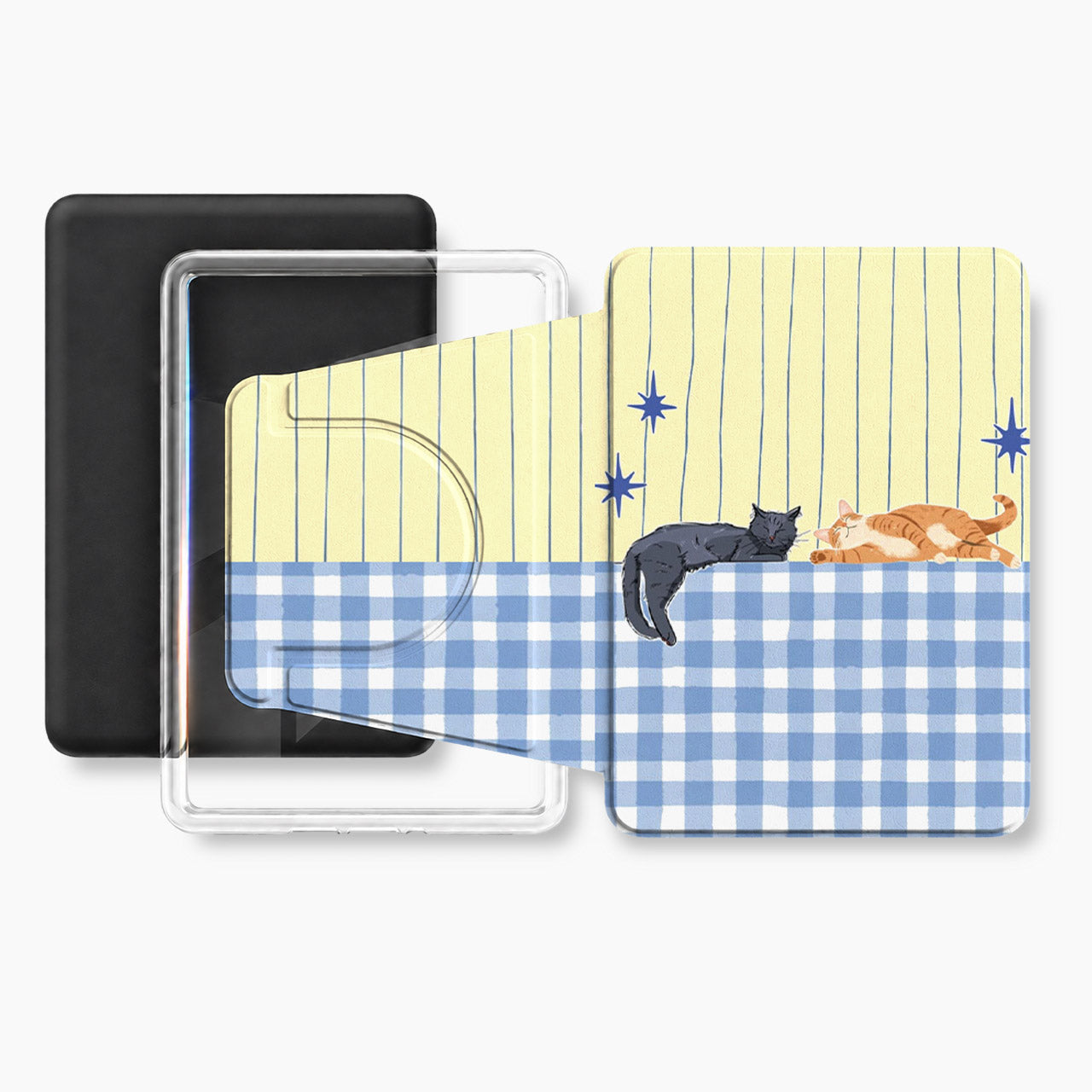 Sleepy Gingham Kitties Kindle Case
