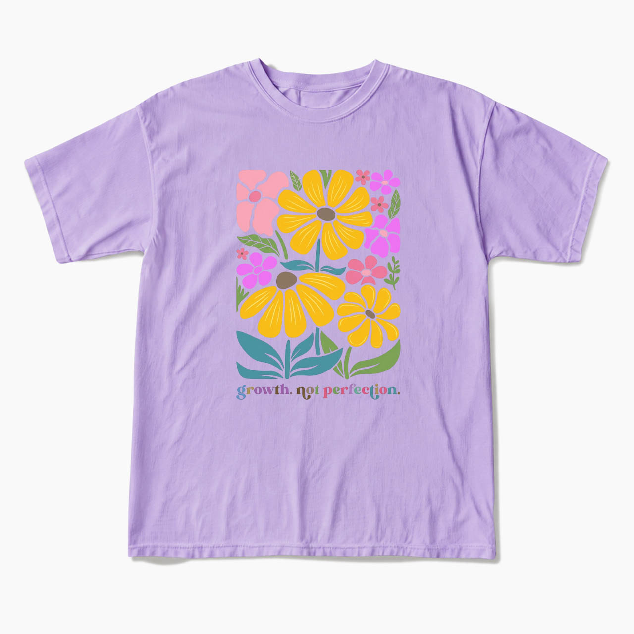 Growth Not Perfection Floral T Shirts