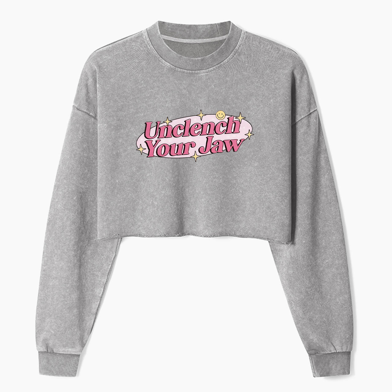Unclench Your Jaw Crop Washed Sweatshirts