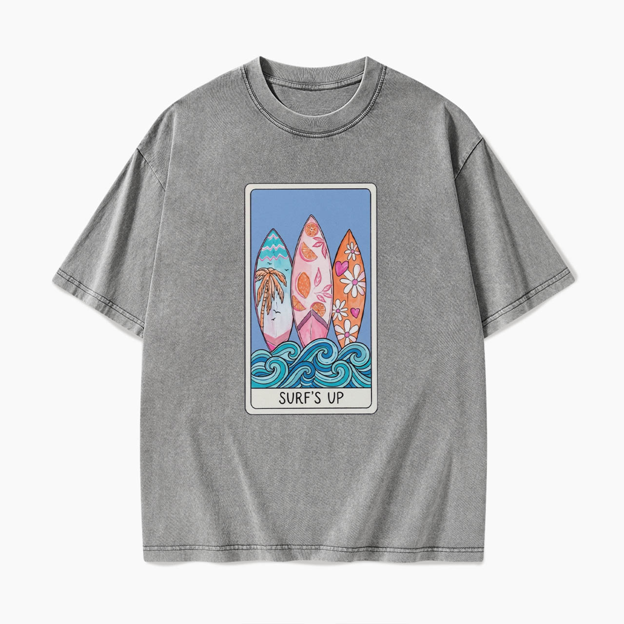 SURFS UP Tarot Card Washed Tees
