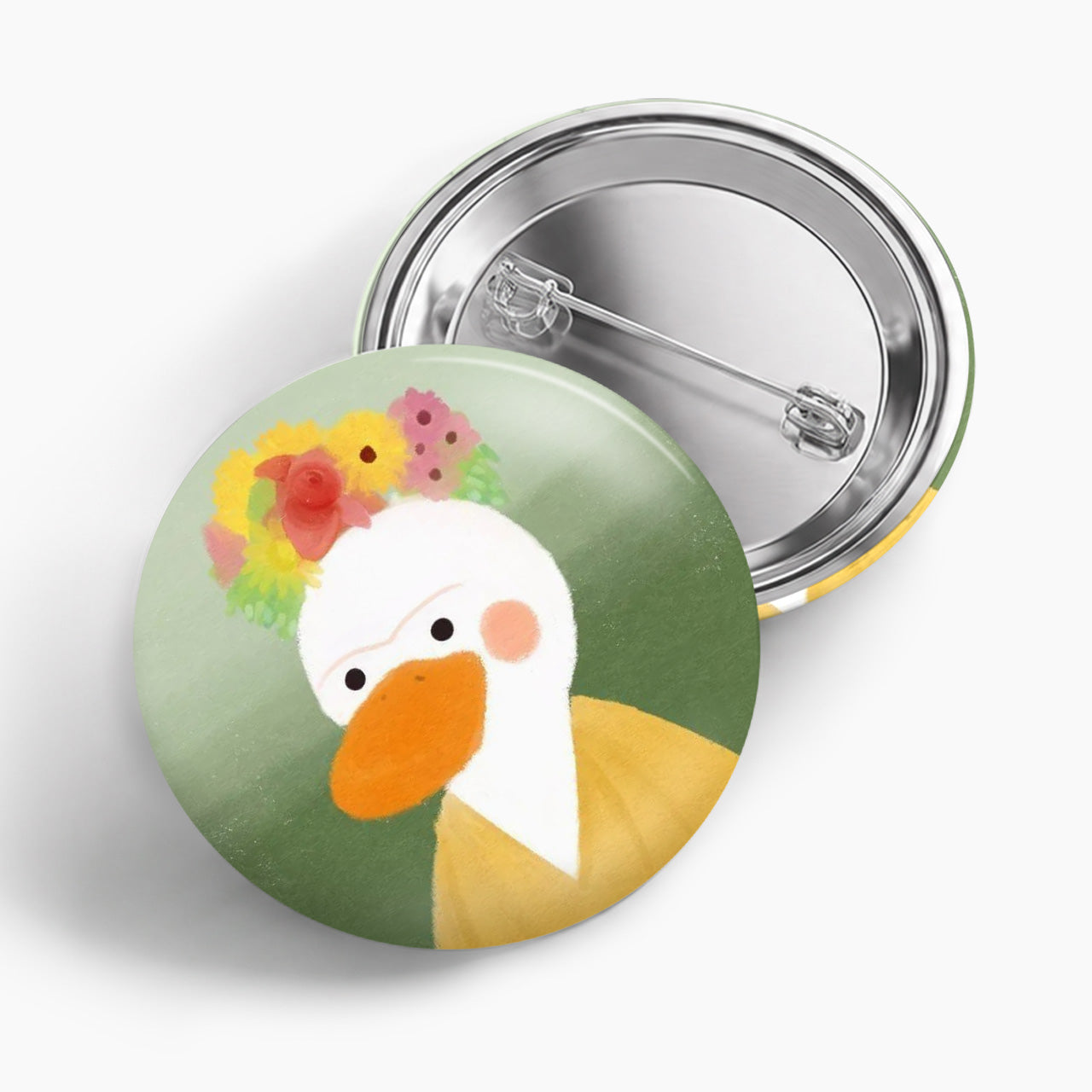 Floral Party Duck Pin Badge