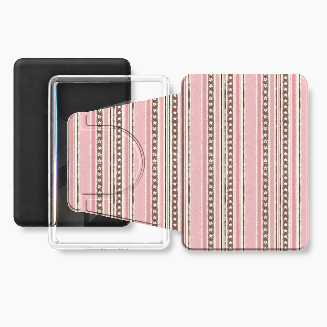 Soft Pink Mocha Lines Kindle Case