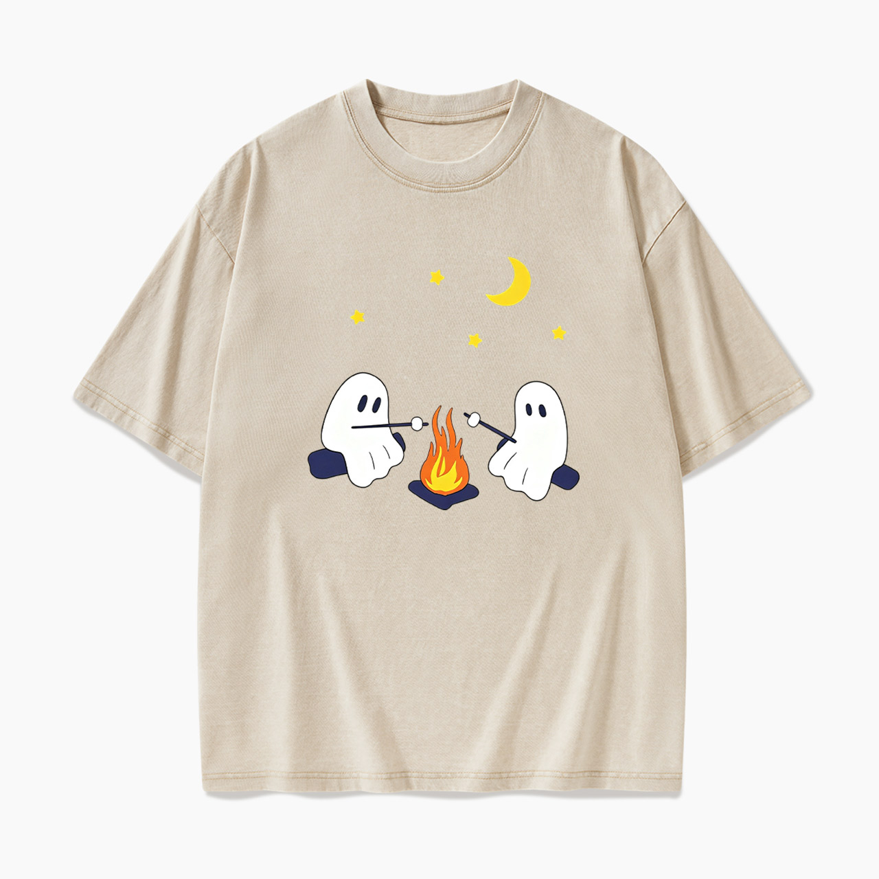 Ghosts Camping Halloween Washed Tees