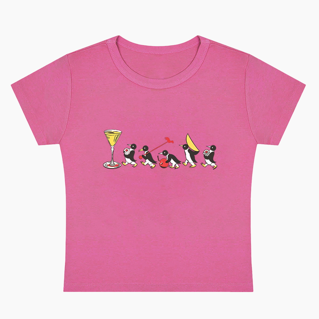 Vintage Cocktail Penguins Baby Tee