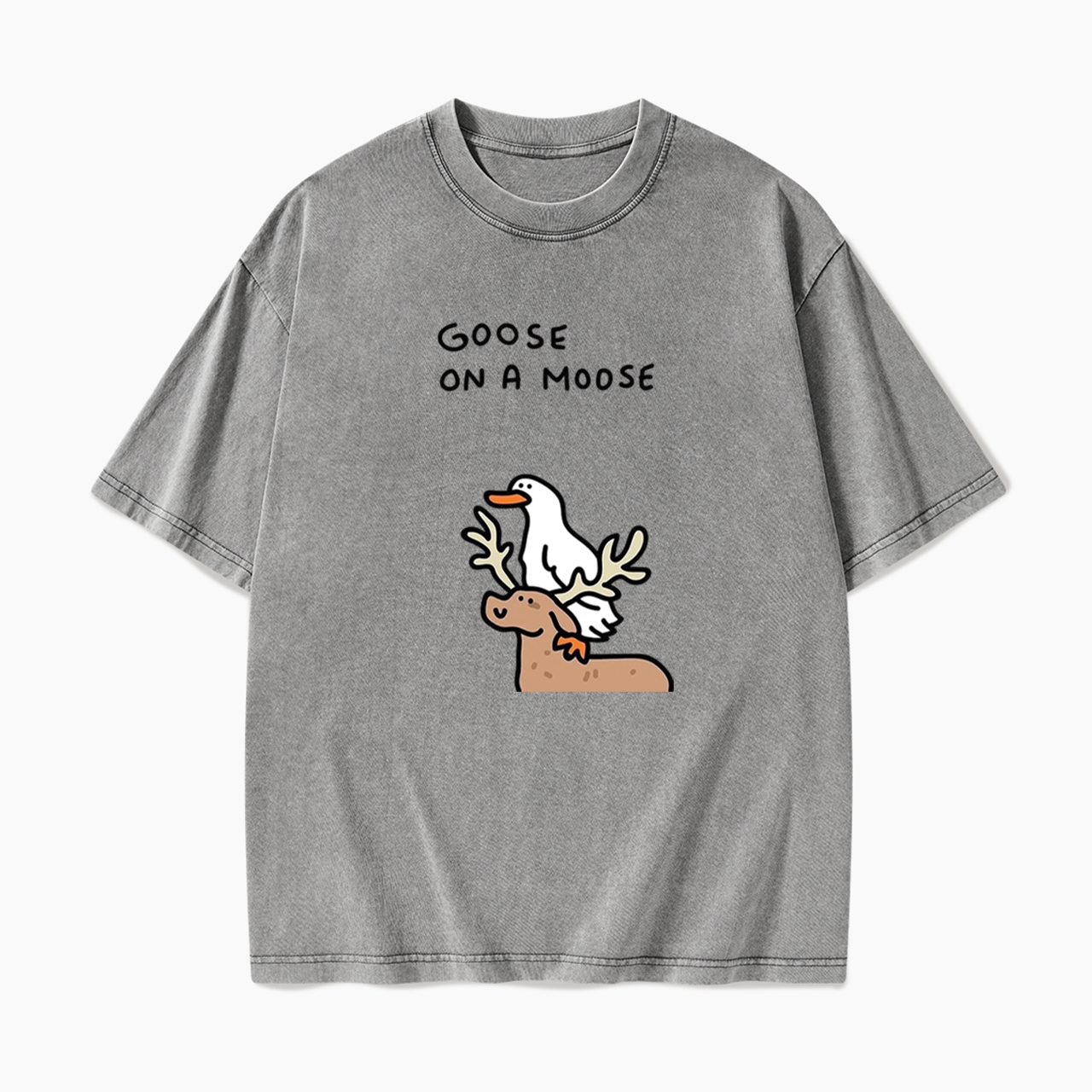 Goose On A Moose Washed Tees