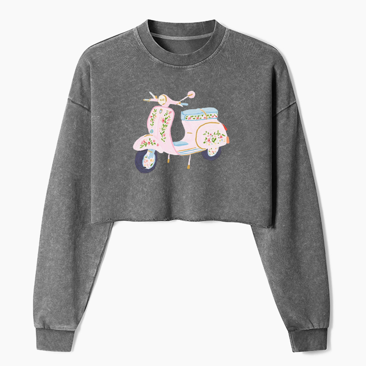 Blooming Ride Crop Washed Sweatshirts