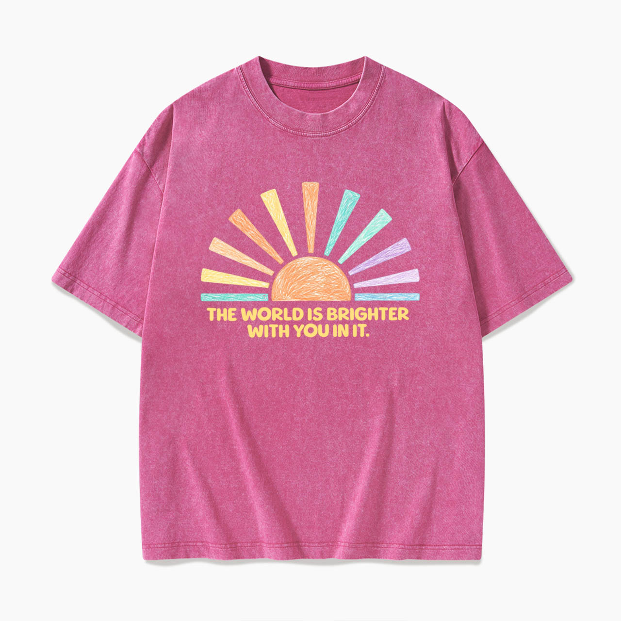 The World Is Brighter With You In It Washed Tees