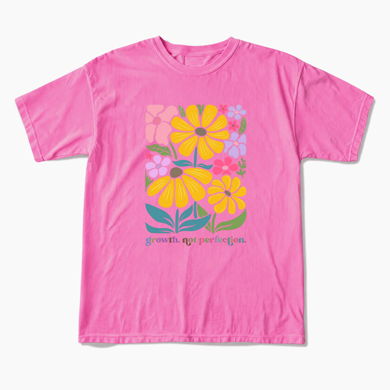 Growth Not Perfection Floral T Shirts