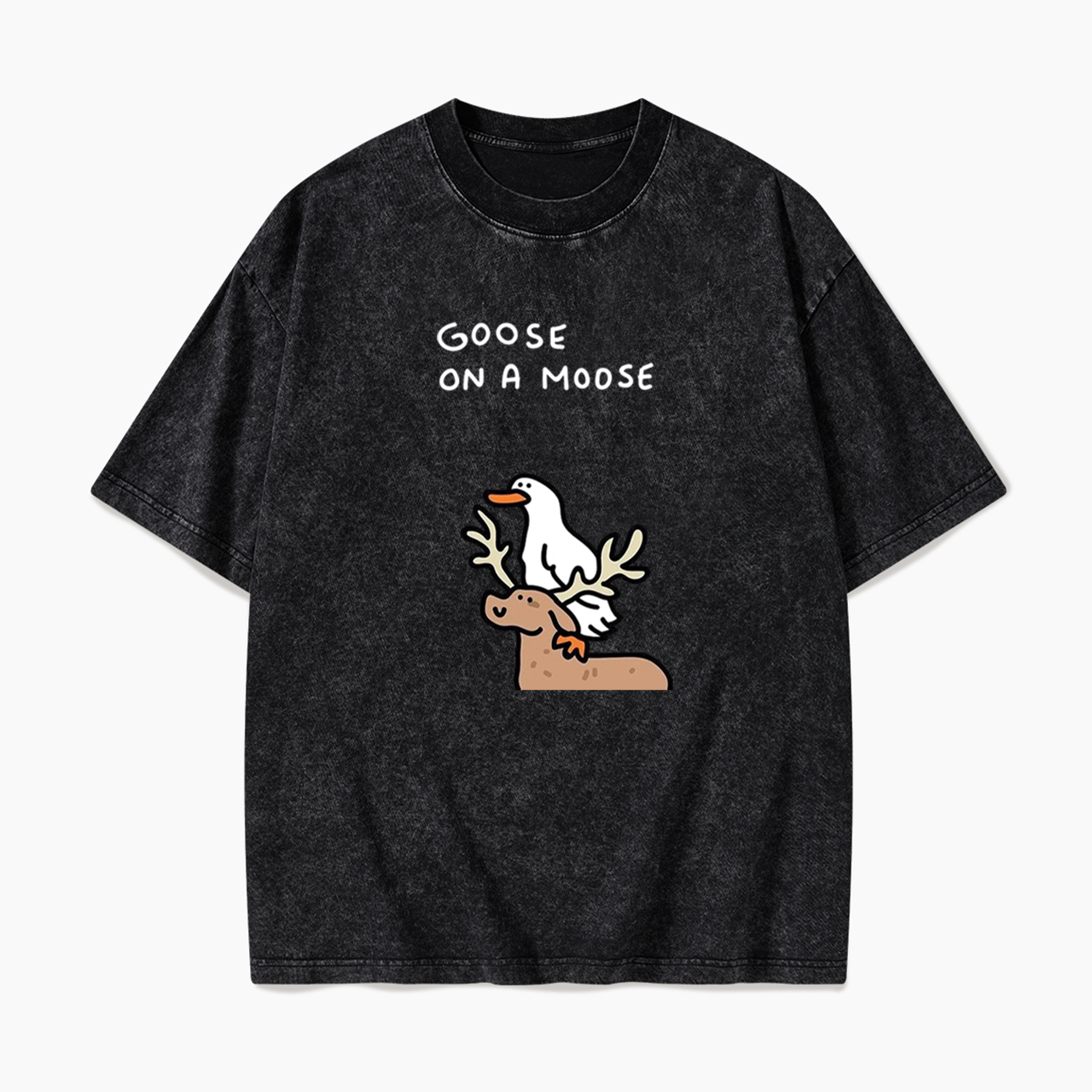 Goose On A Moose Washed Tees