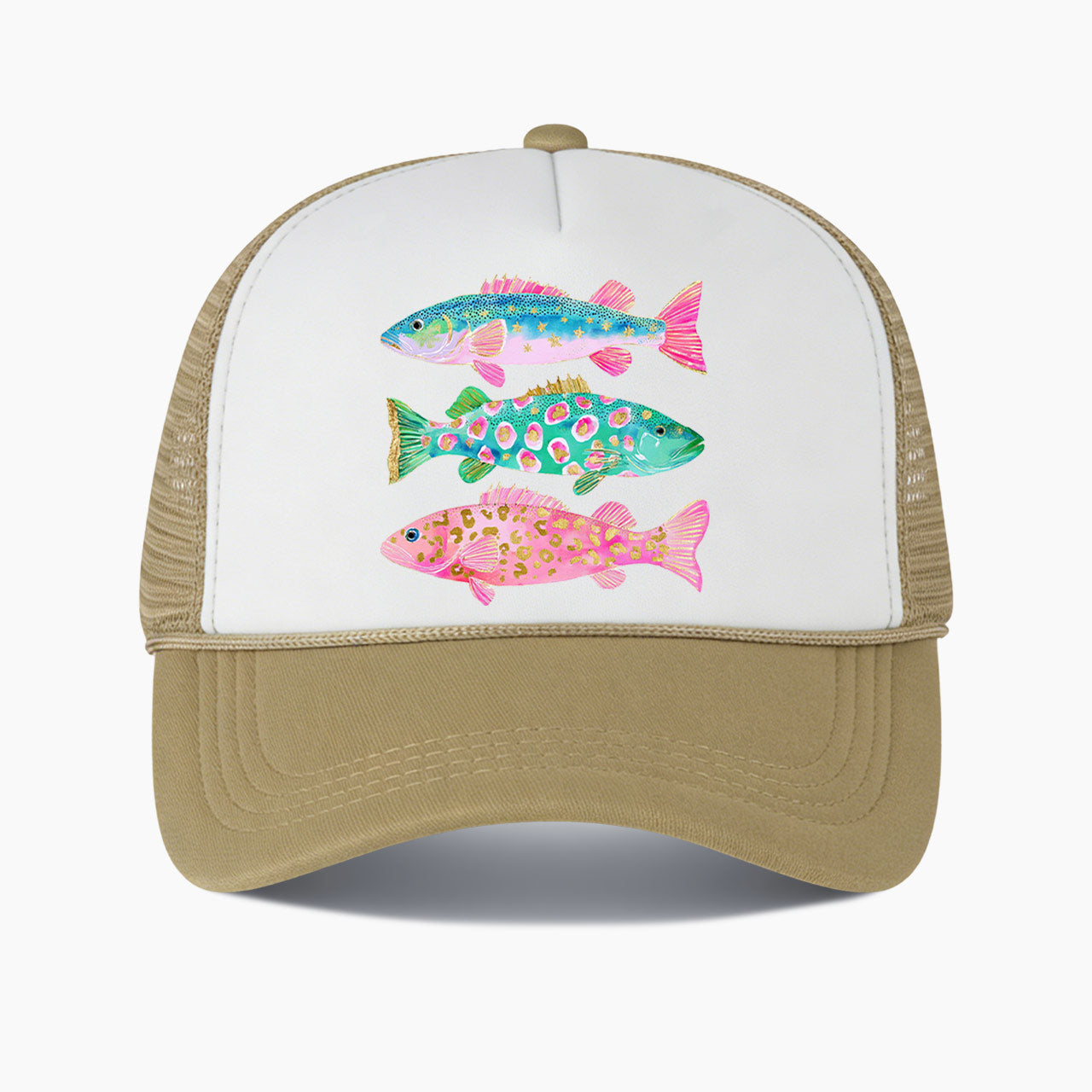 Colorful Fish Colorblock Trucker Hat