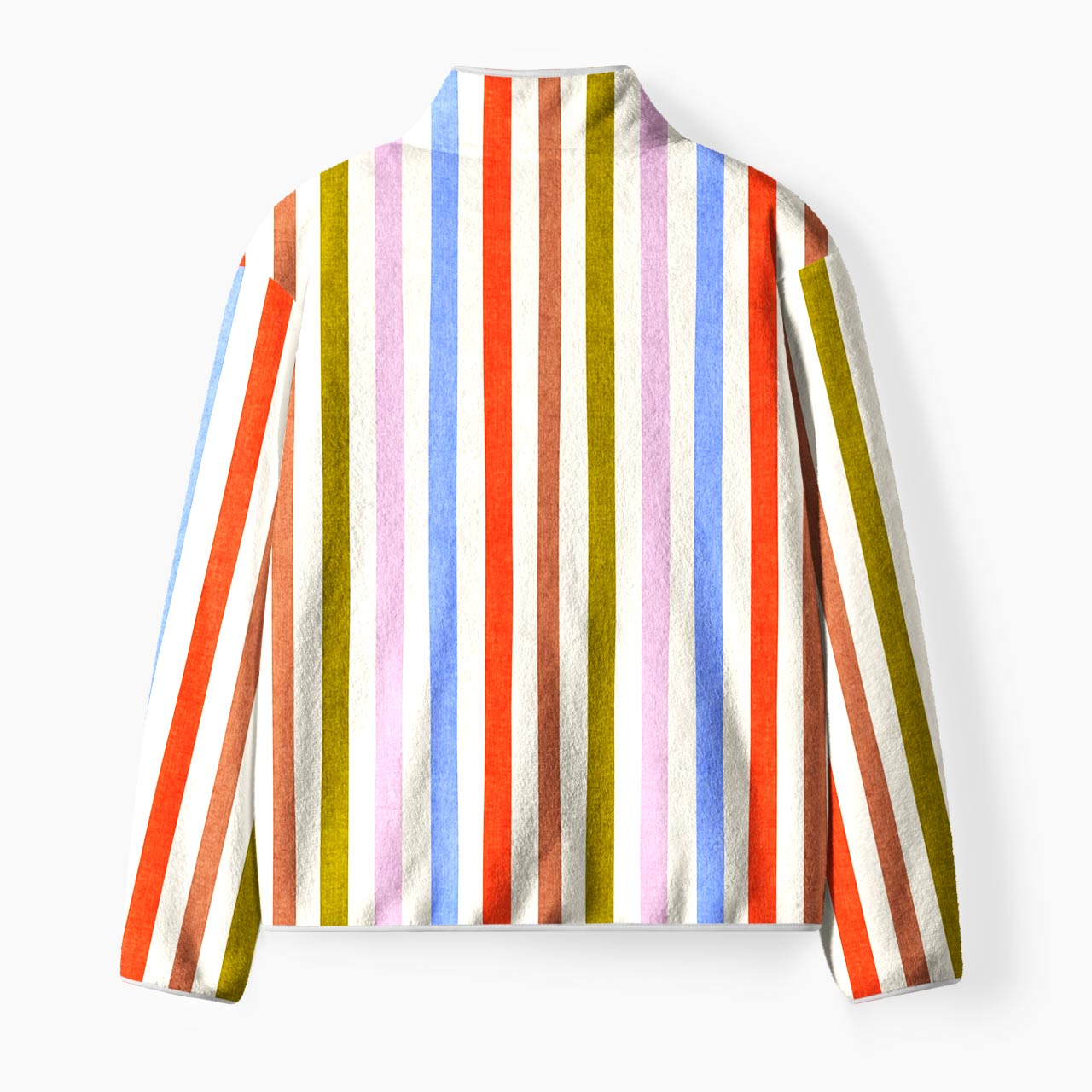 Colorful Retro Stripe Fleece Full-Zip Cardigan