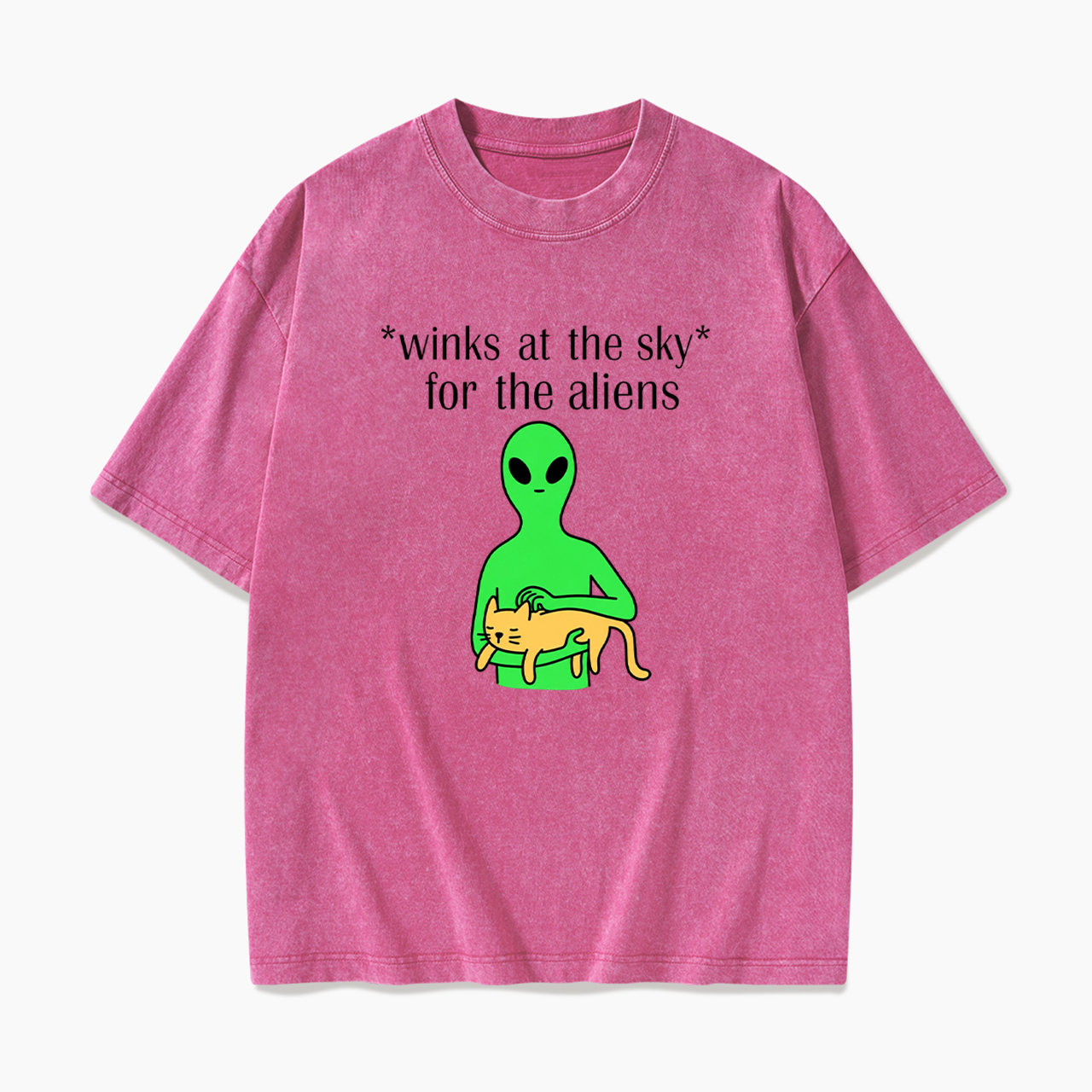 Winks At The Sky For The Aliens Washed Tees