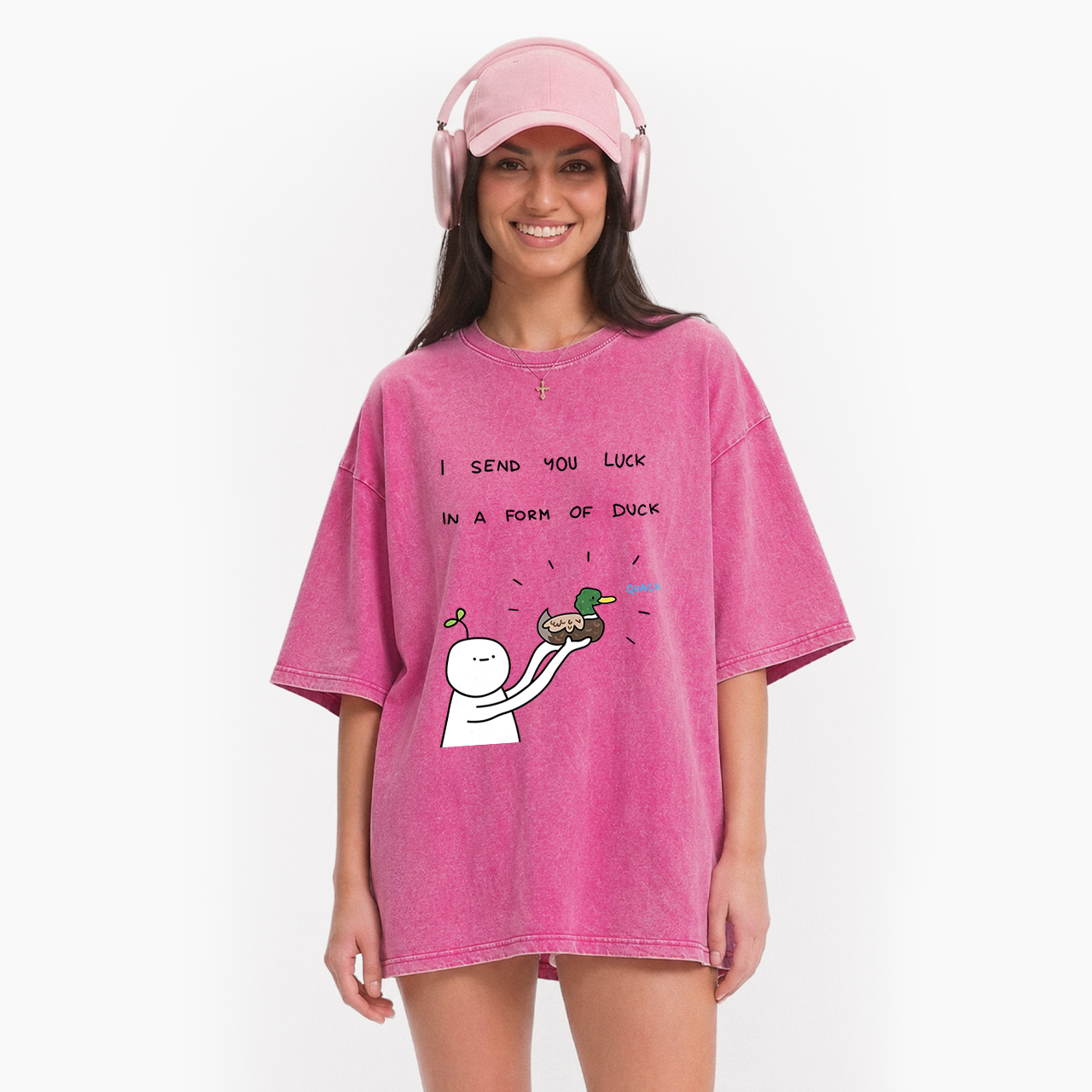 I Send You Luck in a Form of Duck Washed Tees