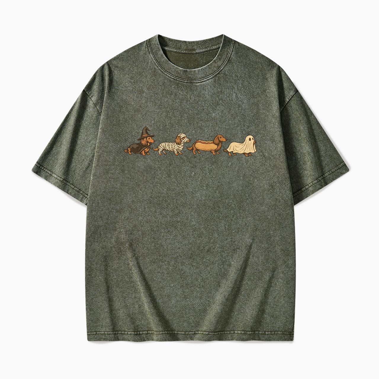 Spooky Dachshund Halloween Washed Tees