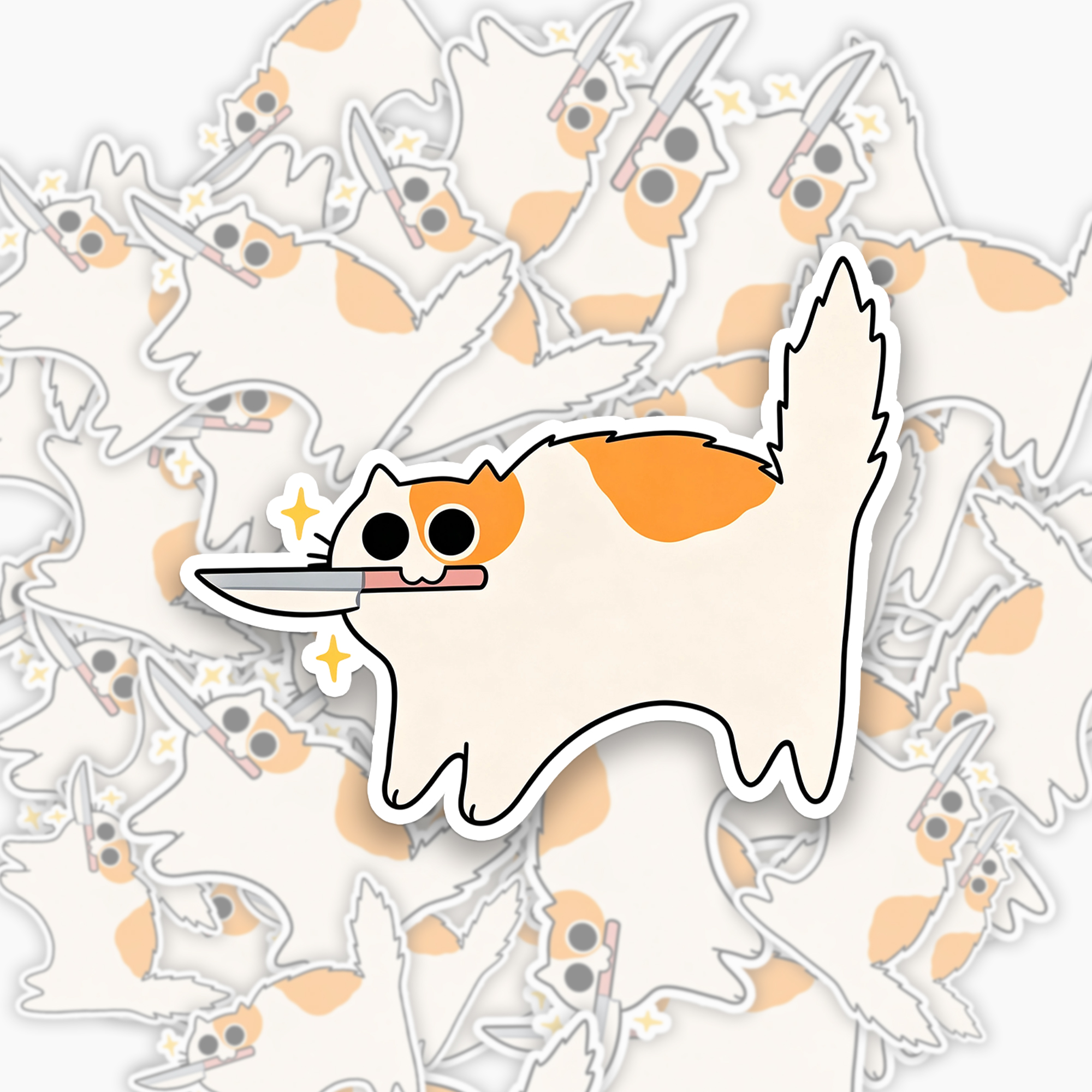 Jellypine Danger Kitty Sticker Of 12