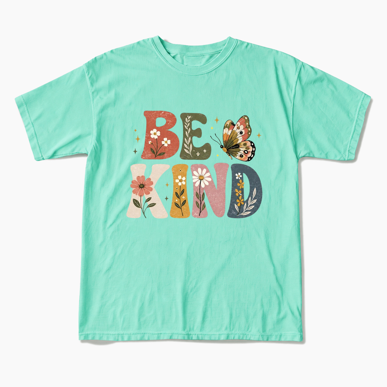 Be Kind Floral Butterfly T Shirts
