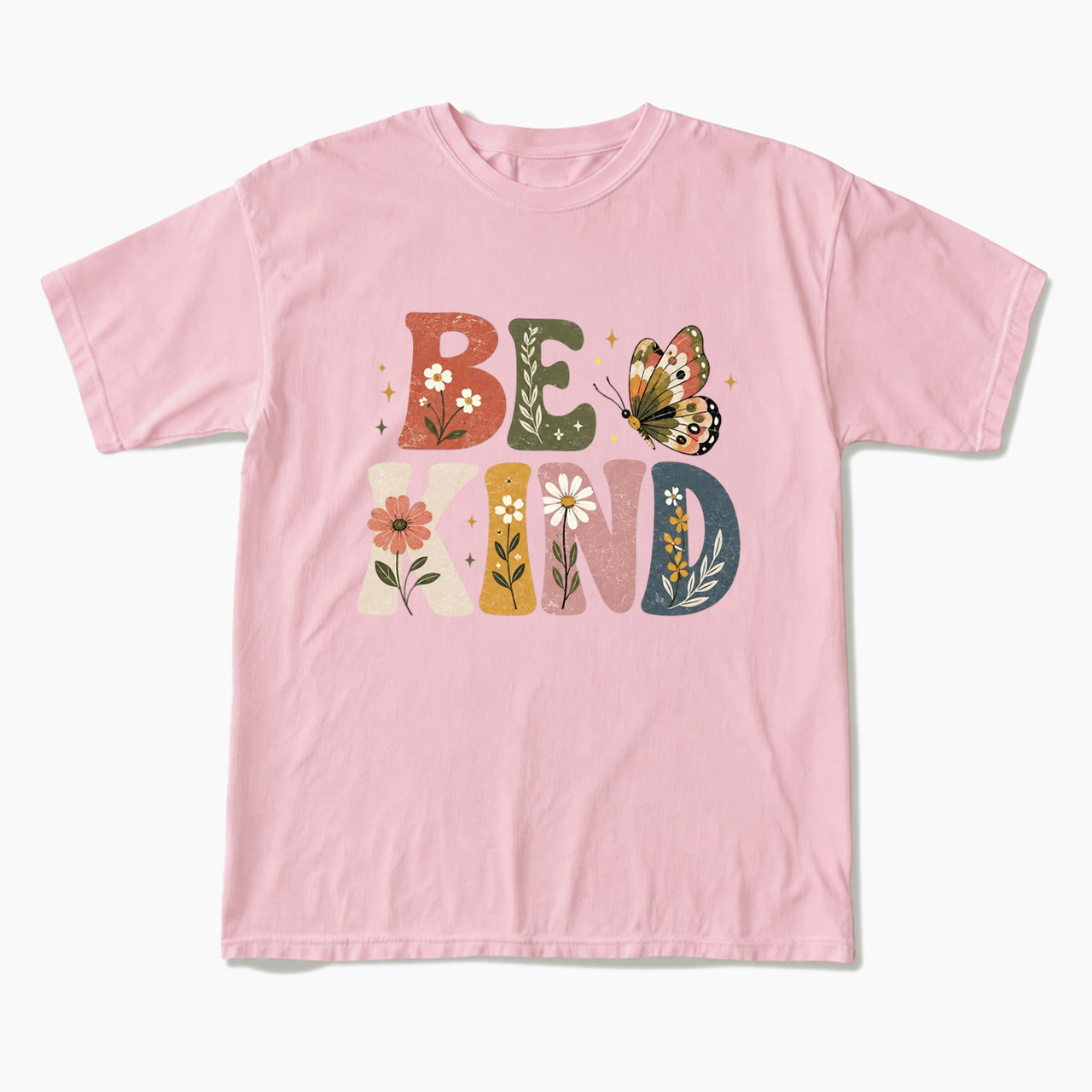 Be Kind Floral Butterfly T Shirts