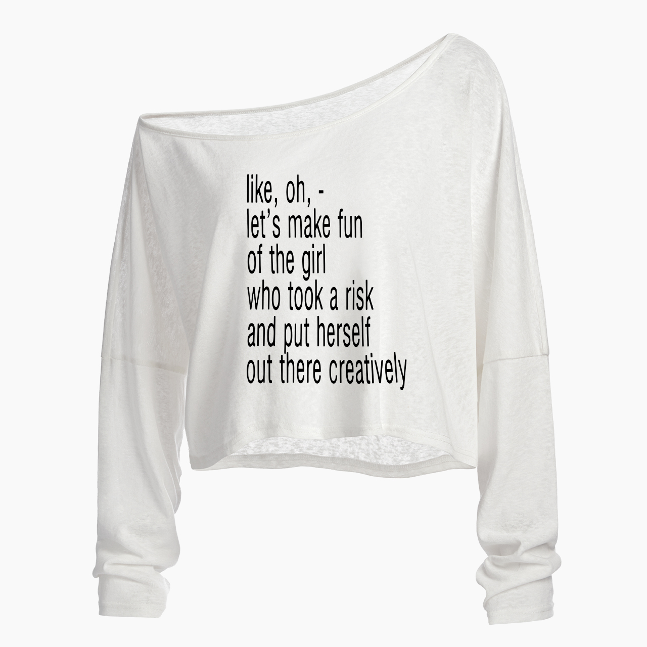 Girls Being Creative Off Shoulder Long Sleeve Crop Top