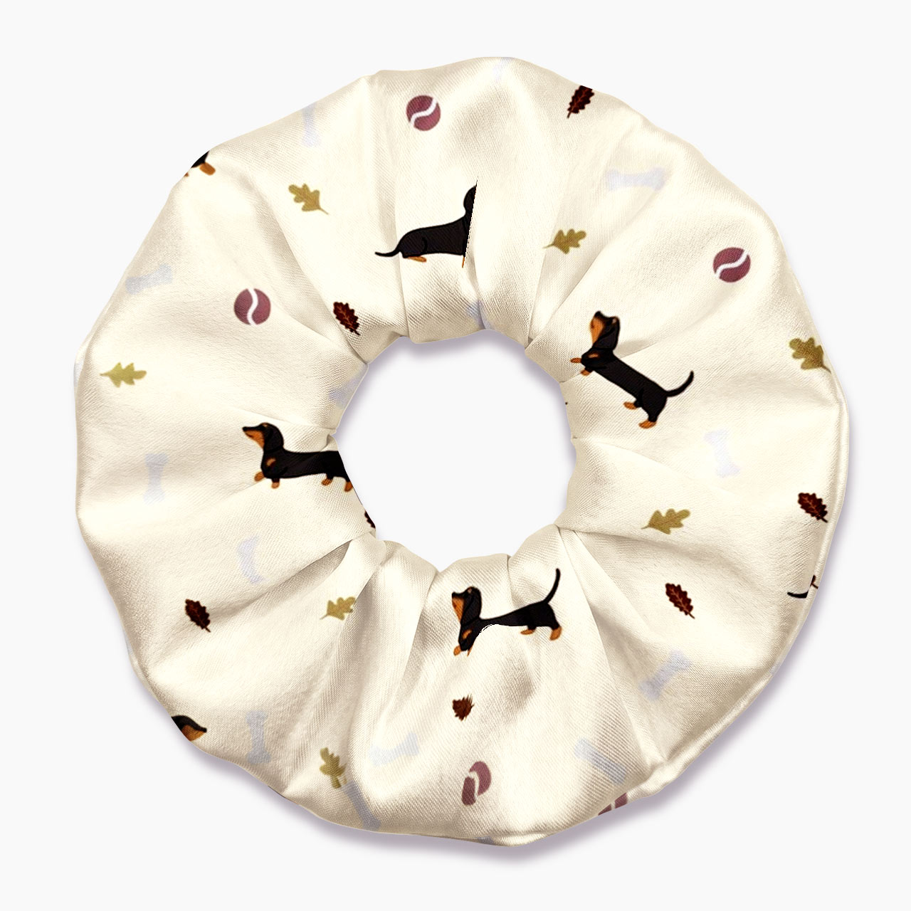 Dachshund Autumn Leaf Hair Scrunchie Jellypine