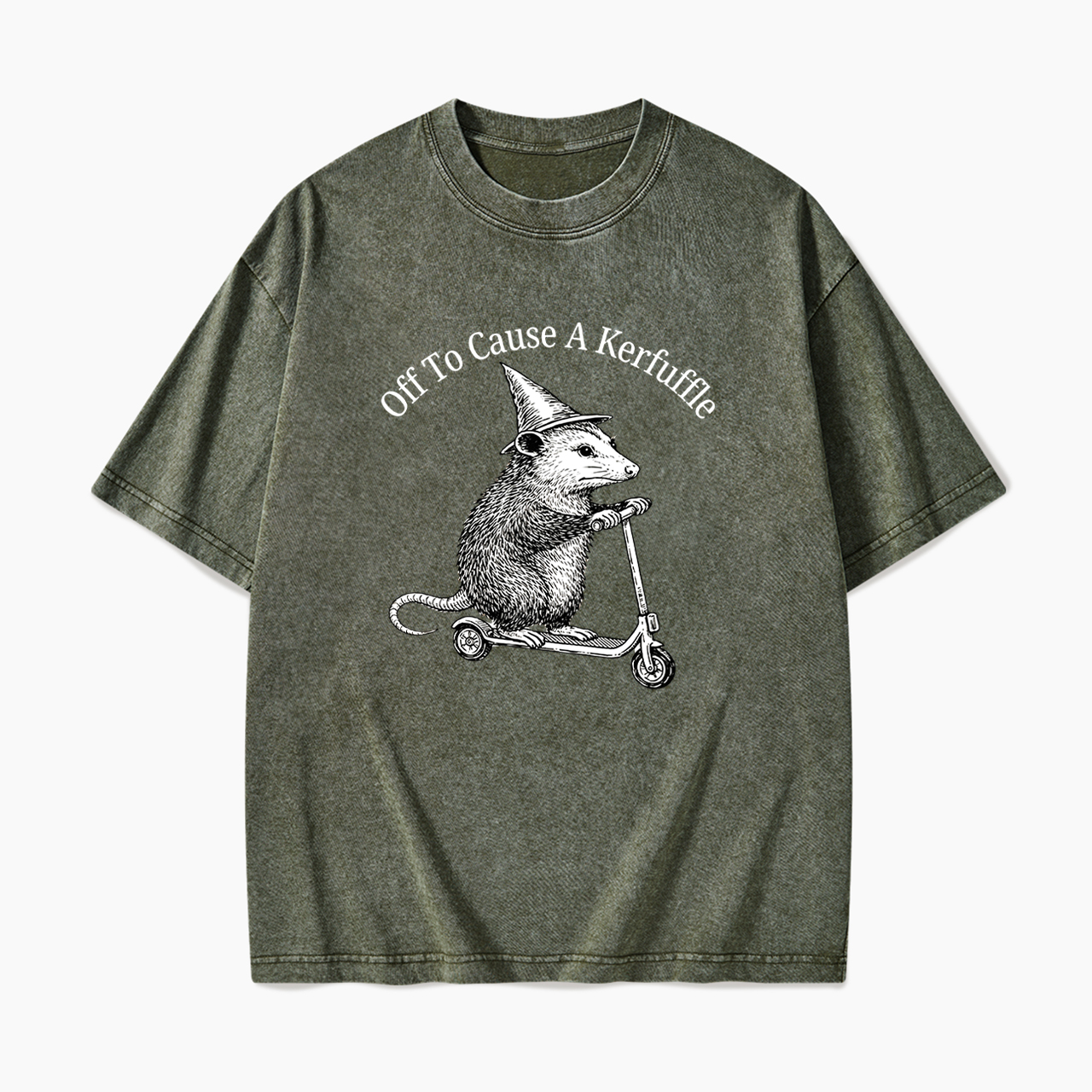 Off To Cause A Kerfuffle Opossum Washed Tees