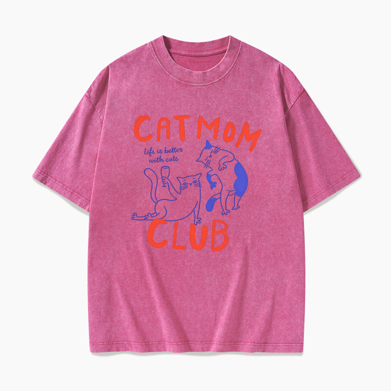 Cat Mom Club Washed Tees