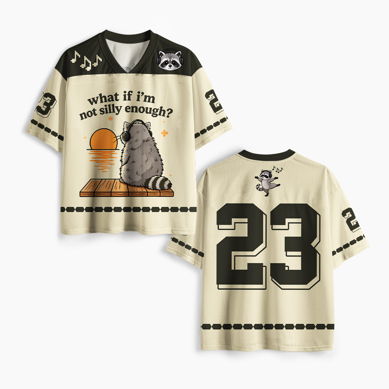 What If I am Not Silly Enough Raccoon Mesh Jersey