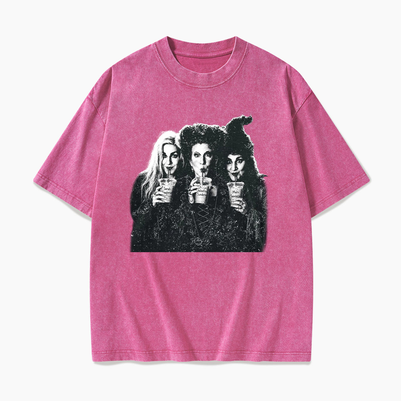 Iced Coffee Horror Movie Halloween Washed Tees