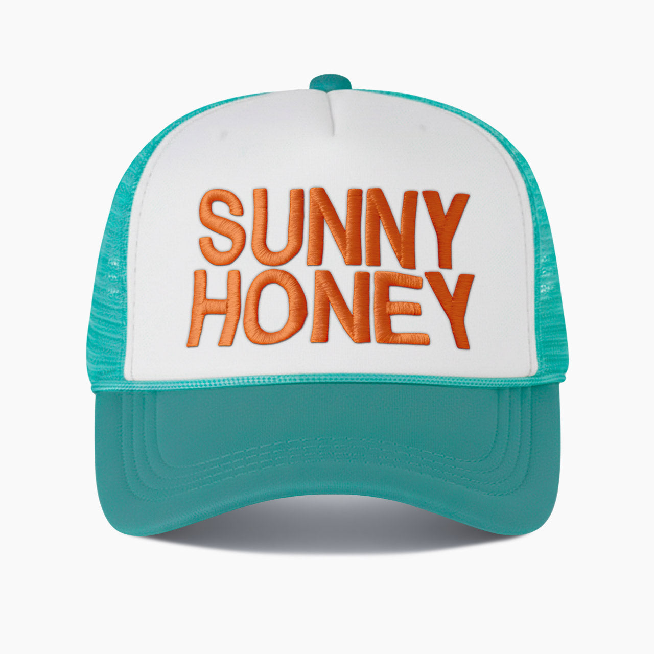 Embroidered Sunny Honey Colorblock Trucker Hat