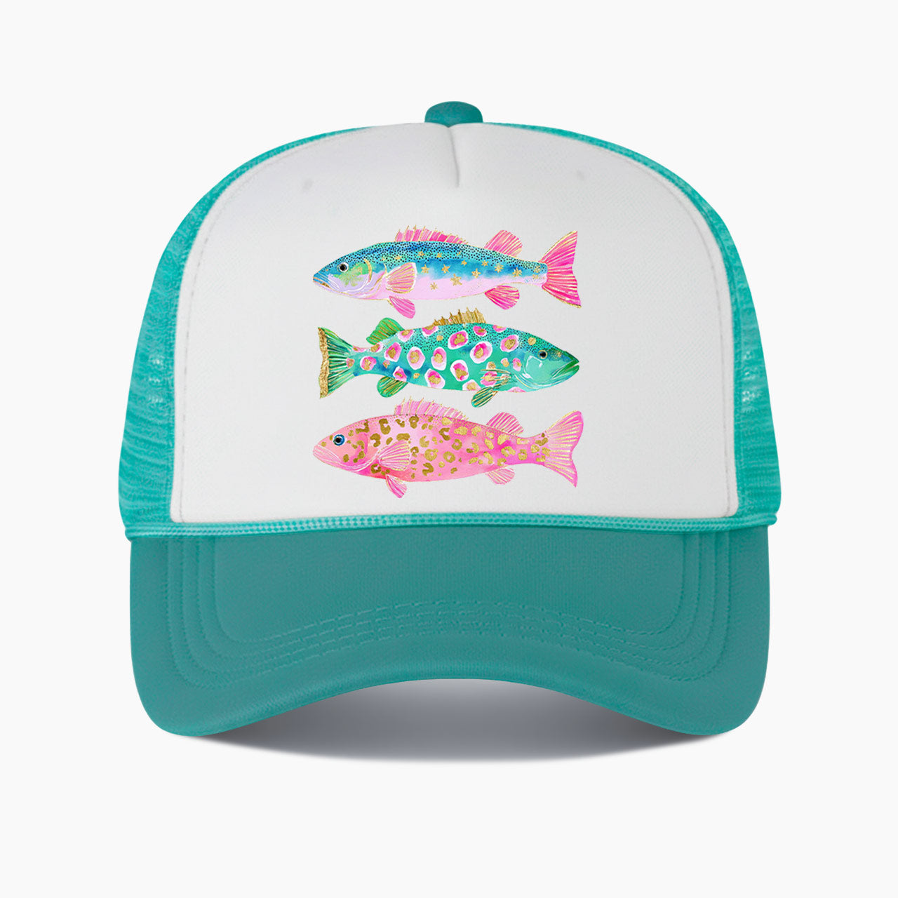 Colorful Fish Colorblock Trucker Hat