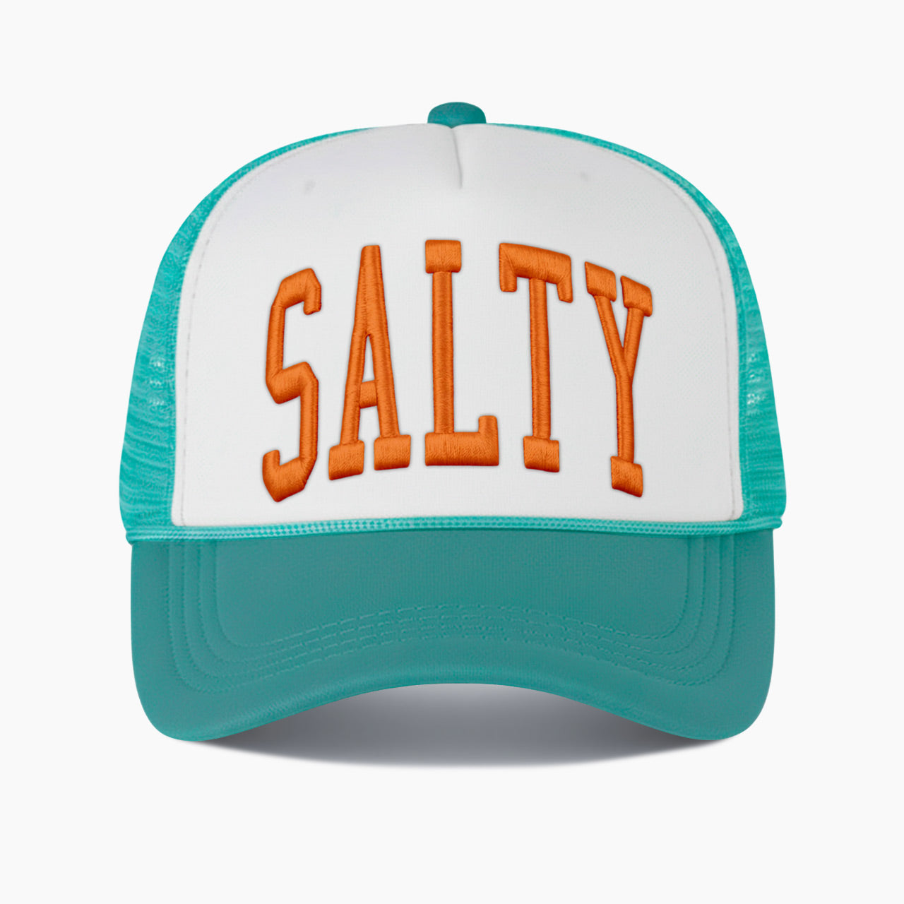 Embroidered Salty Colorblock Trucker Hat