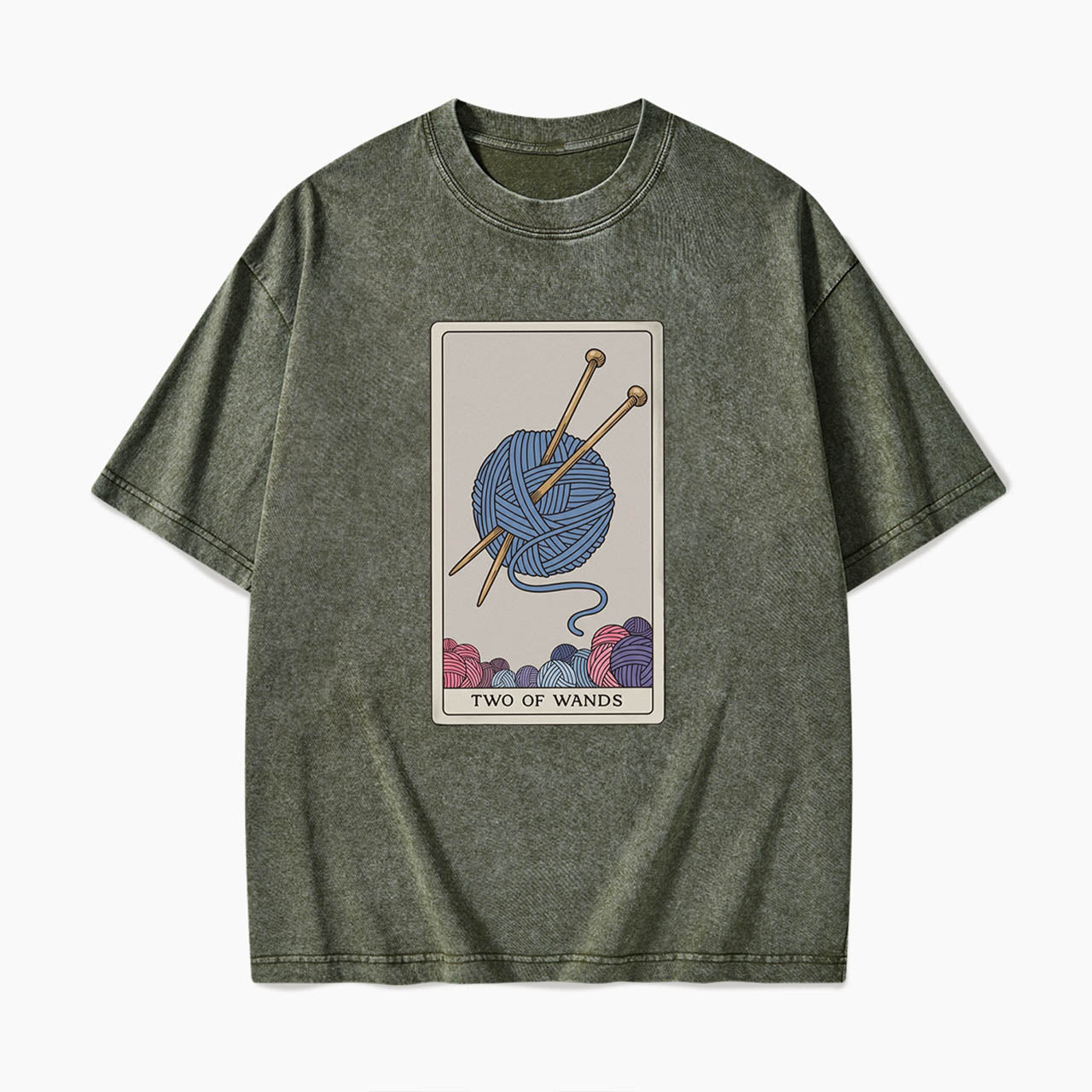 Two of Wands Tarot Card Washed Tees
