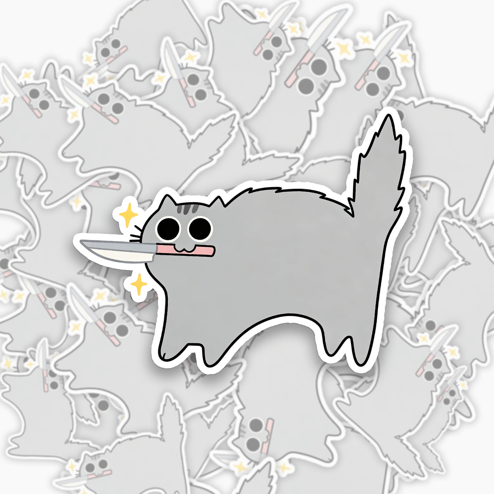Jellypine Danger Kitty Sticker Of 12