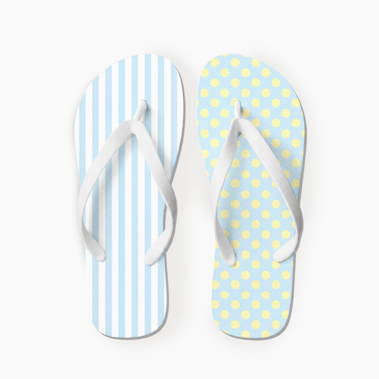 Sky Stripe Lemon Dot Flip Flops