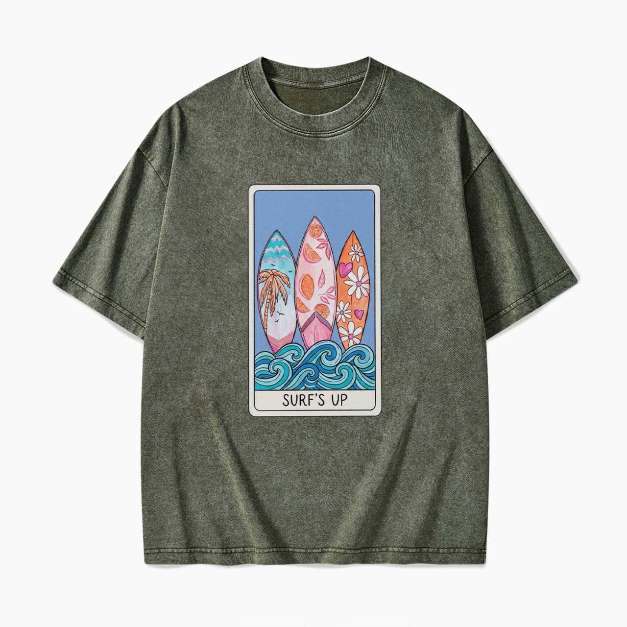 SURFS UP Tarot Card Washed Tees