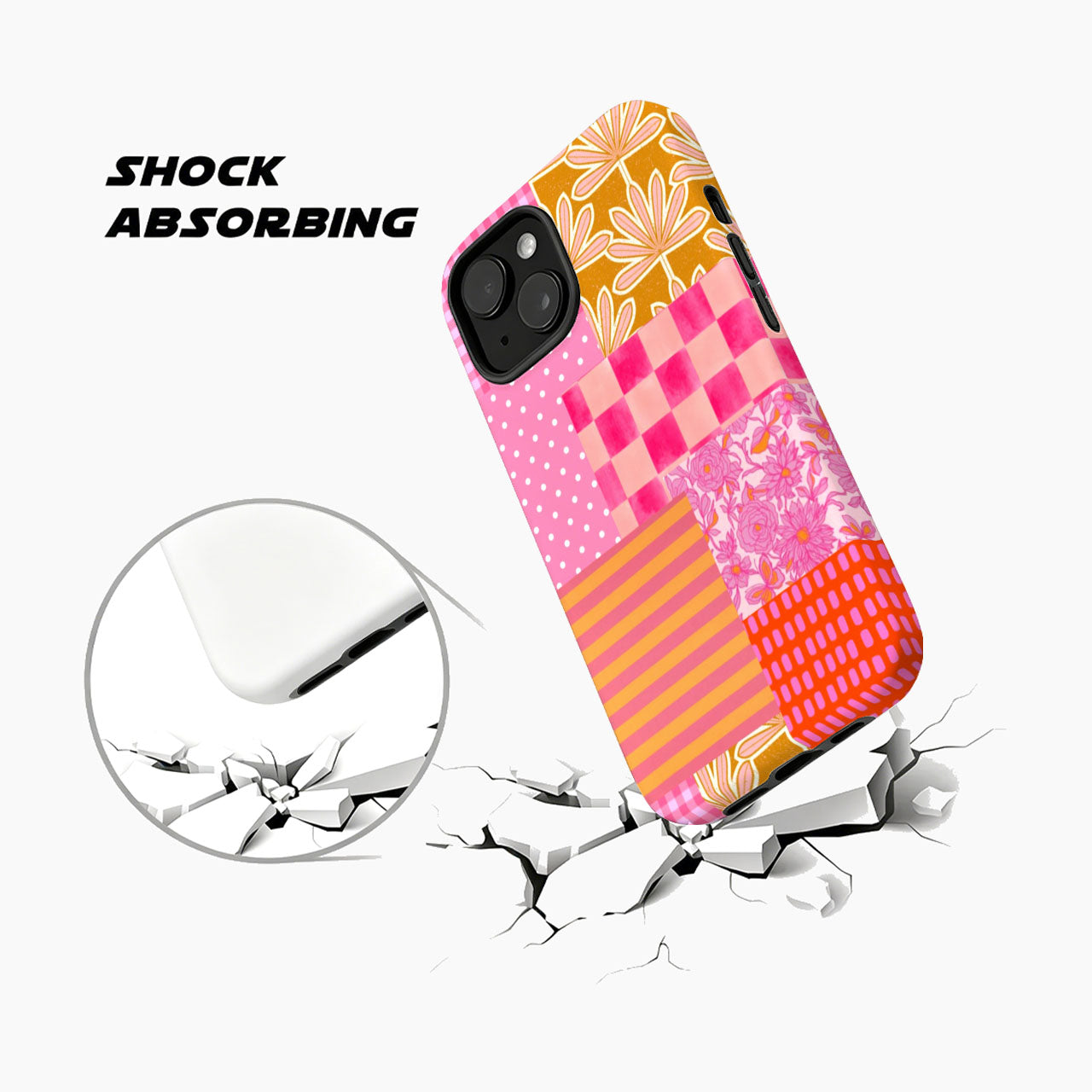 Pink Citrus Garden Blue Gingham Citrus Day Phone Case