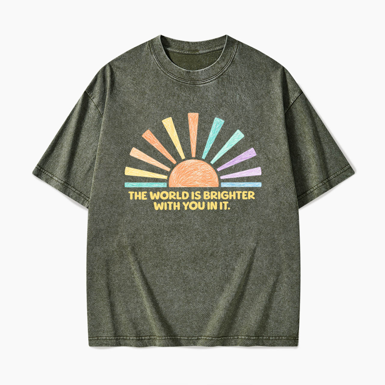 The World Is Brighter With You In It Washed Tees