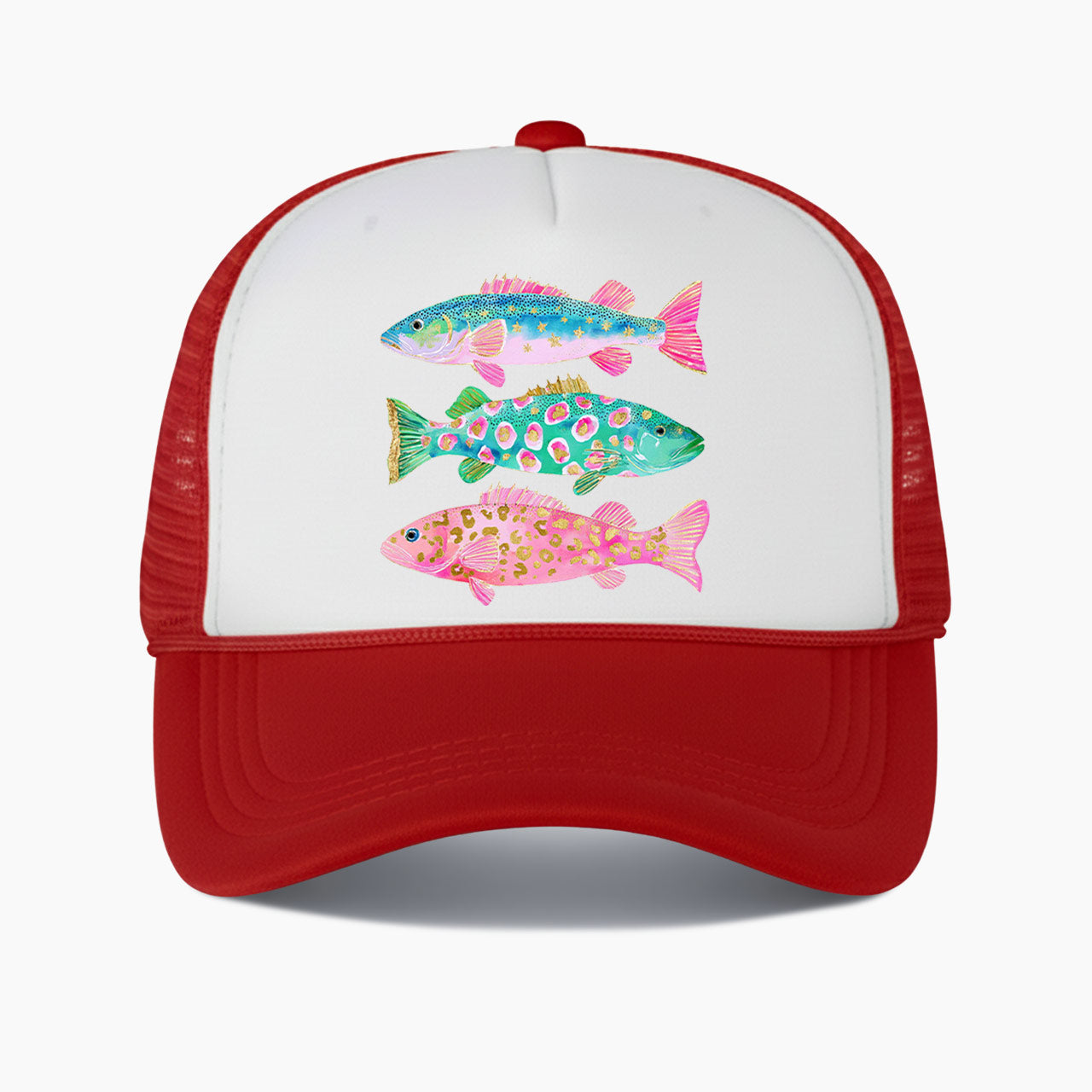 Colorful Fish Colorblock Trucker Hat
