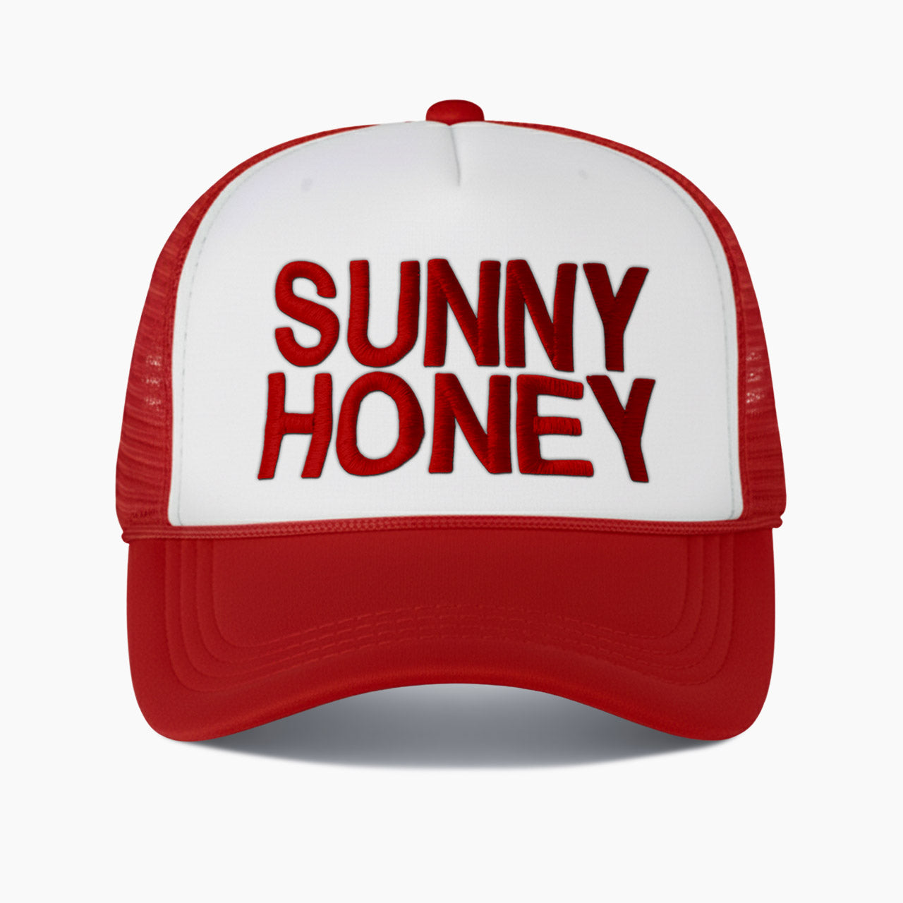 Embroidered Sunny Honey Colorblock Trucker Hat