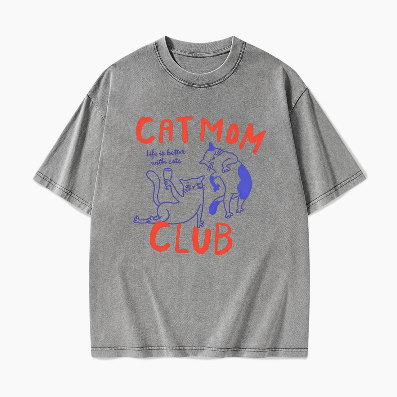 Cat Mom Club Washed Tees