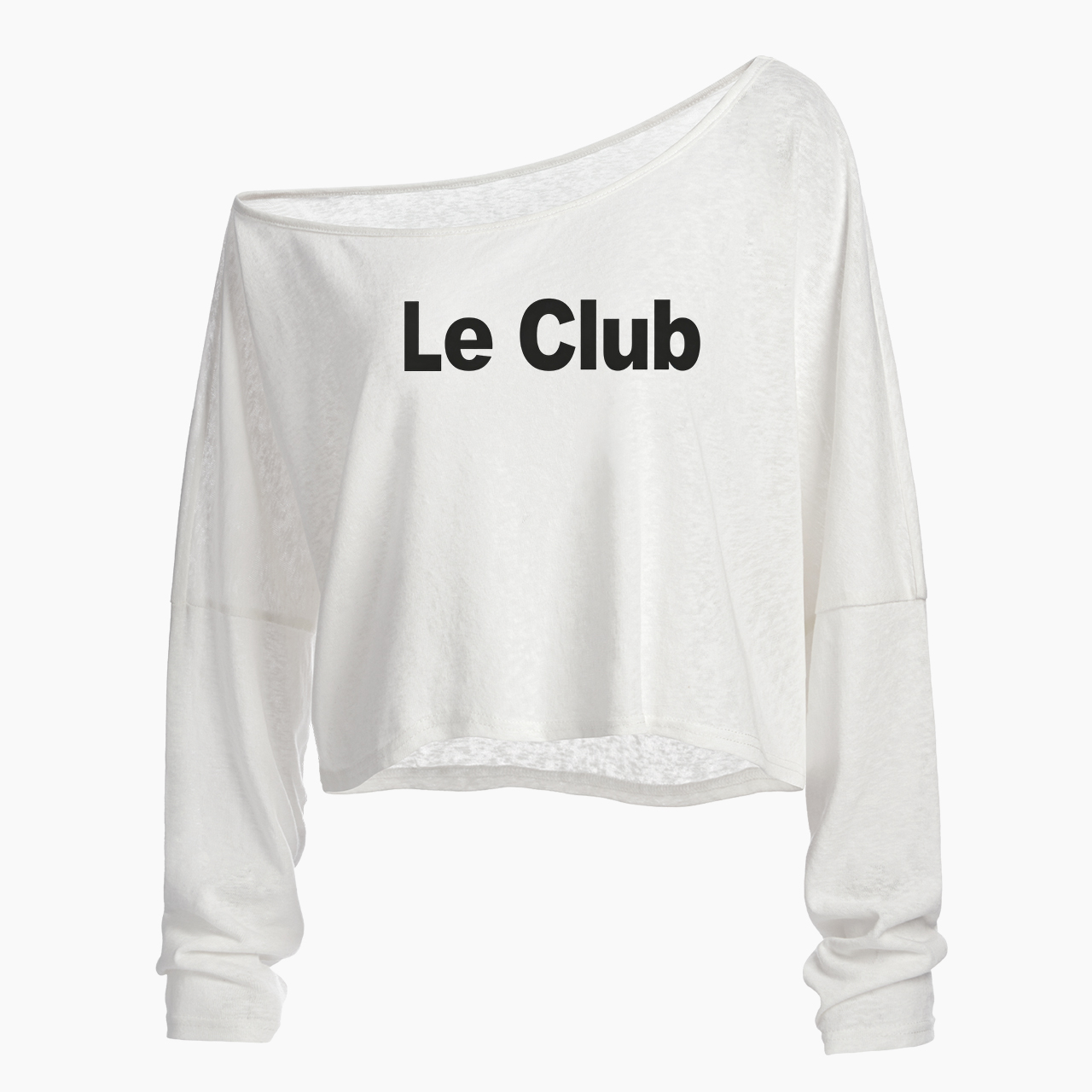 Le Club Off Shoulder Long Sleeve Crop Top